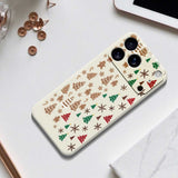 EIDERWOOD iPhone 17 Pro Jule Mobilcover - Fleksibelt Plastik - Kagemænd & Juletræer / Beige
