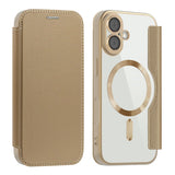 EIDERWOOD iPhone 17 Flip Mobil Cover m. Gennemsigtig Bagside - MagSafe Kompatibel - Guld