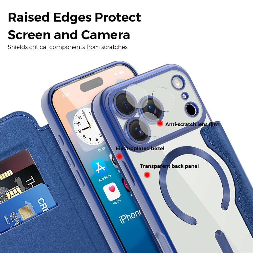 EIDERWOOD iPhone 17 Pro Flip Mobil Cover m. Gennemsigtig Bagside - MagSafe Kompatibel - Mørkeblå