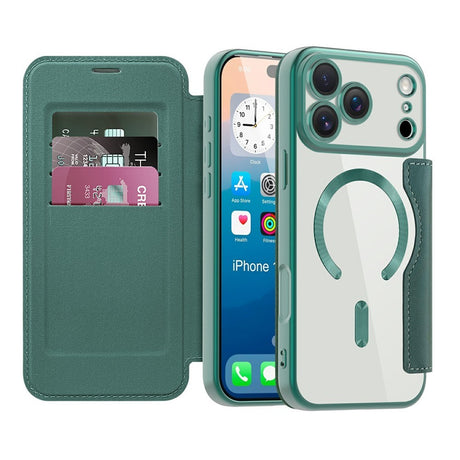 EIDERWOOD iPhone 17 Pro Flip Mobil Cover m. Gennemsigtig Bagside - MagSafe Kompatibel - Grøn