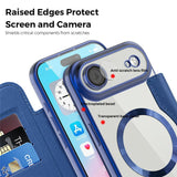 EIDERWOOD iPhone Air Flip Mobil Cover m. Gennemsigtig Bagside - MagSafe Kompatibel - Mørkeblå