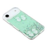 EIDERWOOD iPhone Air Fleksibelt Plastik Mobil Cover m. Sommerfugle - Gennemsigtig / Grøn