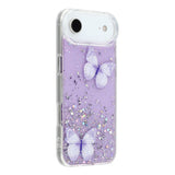 EIDERWOOD iPhone Air Fleksibelt Plastik Mobil Cover m. Sommerfugle - Gennemsigtig / Lilla