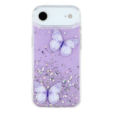 EIDERWOOD iPhone Air Fleksibelt Plastik Mobil Cover m. Sommerfugle - Gennemsigtig / Lilla