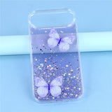 EIDERWOOD iPhone Air Fleksibelt Plastik Mobil Cover m. Sommerfugle - Gennemsigtig / Lilla