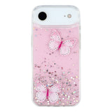 EIDERWOOD iPhone Air Fleksibelt Plastik Mobil Cover m. Sommerfugle - Gennemsigtig / Lyserød