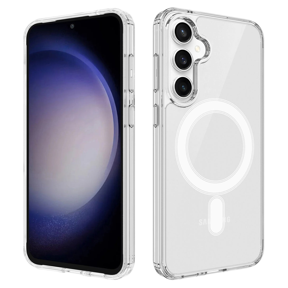 EIDERWOOD Samsung Galaxy S25 FE Hybrid Plastik Mobil Cover - MagSafe Kompatibel - Gennemsigtig / Hvid