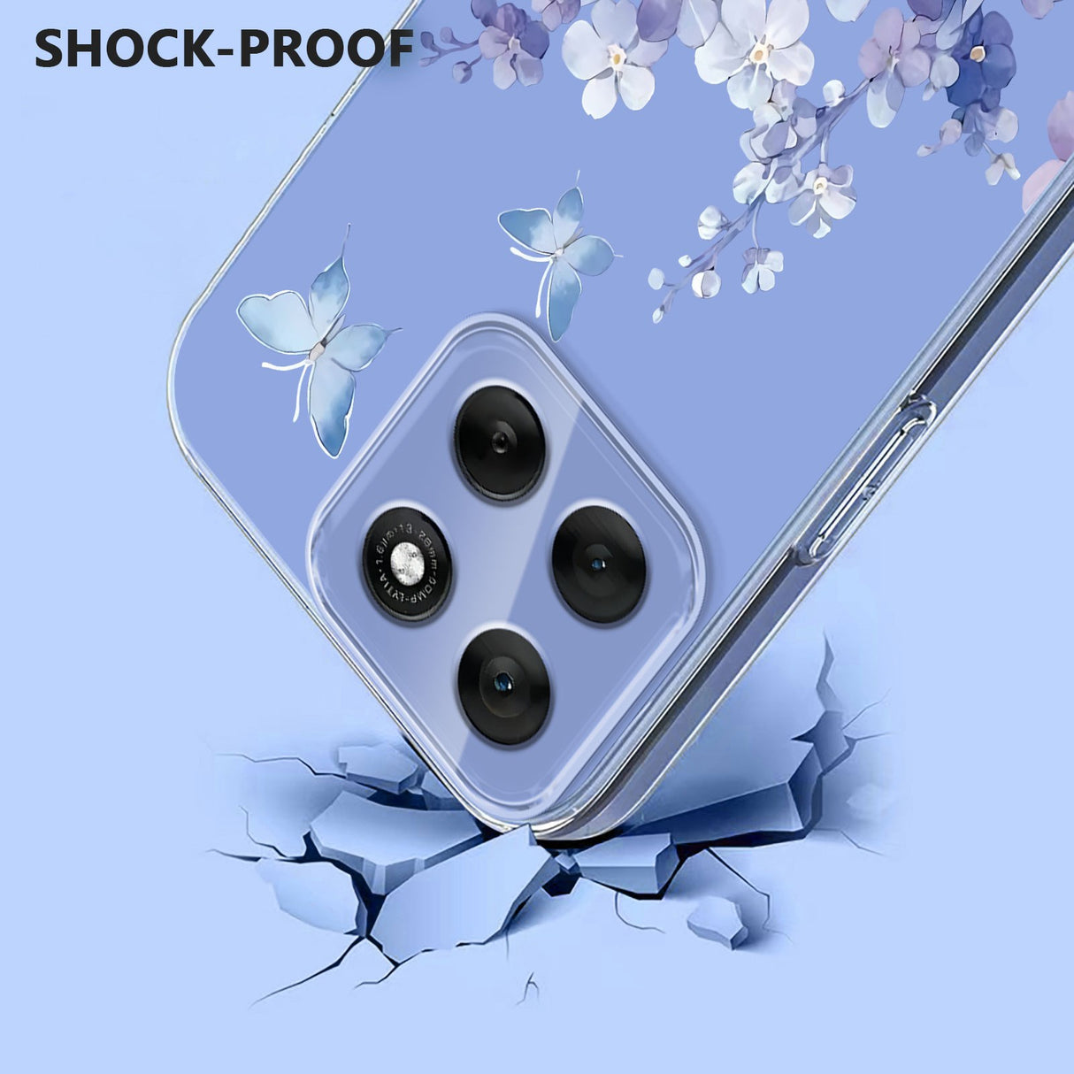 EIDERWOOD Motorola Moto G56 Fleksibelt Plastik Mobil Cover m. Blomstermotiv - Gennemsigtig / Violer