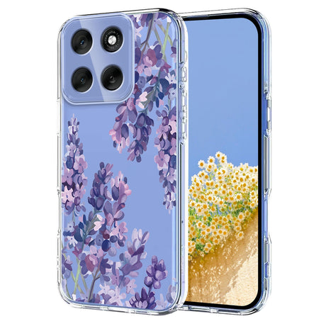 EIDERWOOD Motorola Moto G56 Fleksibelt Plastik Mobil Cover m. Blomstermotiv - Gennemsigtig / Blåregn