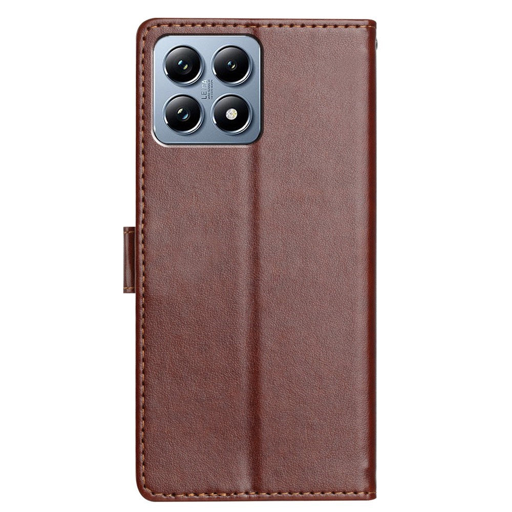 Xiaomi 15T EIDERWOOD Kunstlæder Mobilcover m. Kortholder & Strop - Brun