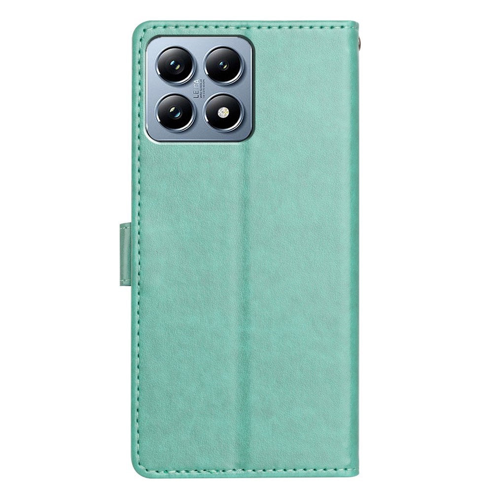Xiaomi 15T EIDERWOOD Kunstlæder Mobilcover m. Kortholder & Strop - Grøn