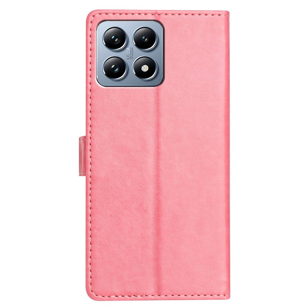 Xiaomi 15T EIDERWOOD Kunstlæder Mobilcover m. Kortholder & Strop - Lyserød
