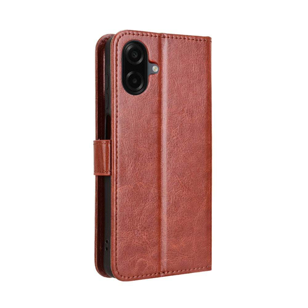 Samsung Galaxy A07 - EIDERWOOD Kunstlæder Flip Cover m. Strop - Brun