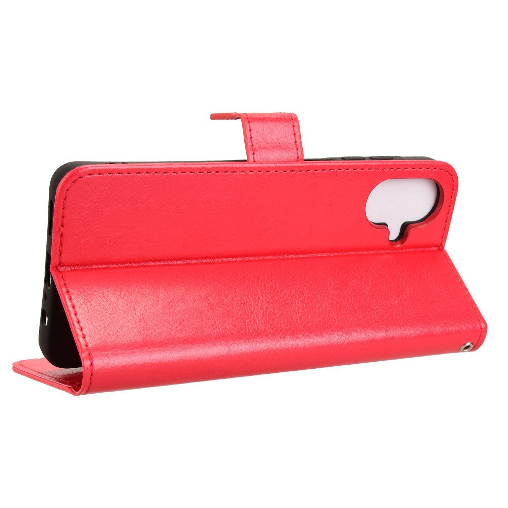 Samsung Galaxy A07 - EIDERWOOD Kunstlæder Flip Cover m. Strop - Rød
