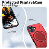 EIDERWOOD iPhone 17 Mobil Cover - Roterende Kickstand - MagSafe Kompatibel - Rød