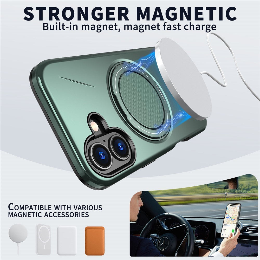 EIDERWOOD iPhone 17 Mobil Cover - Roterende Kickstand - MagSafe Kompatibel - Grøn