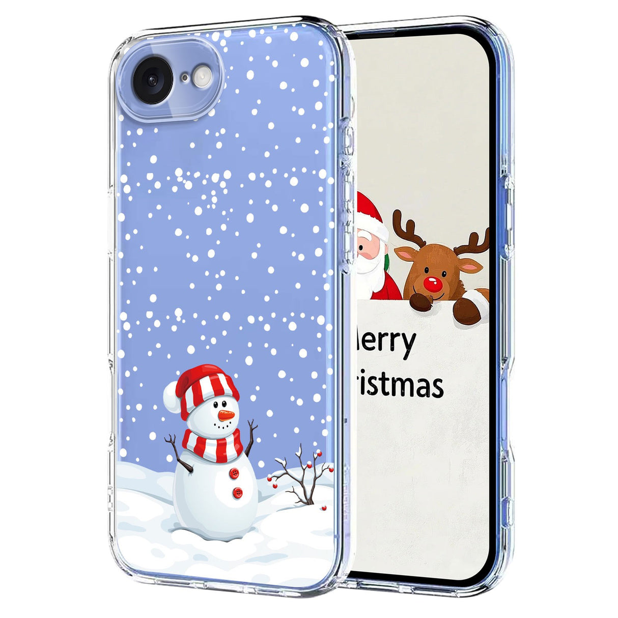 EIDERWOOD iPhone 17e / 16e Fleksibelt Plast Jule Mobil Cover - Gennemsigtig / Snemand