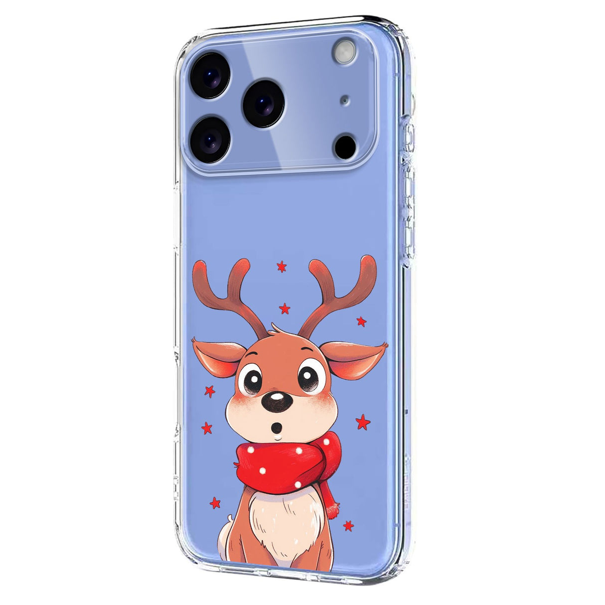EIDERWOOD iPhone 17 Pro Fleksibelt Plast Jule Mobil Cover - Gennemsigtig / Rensdyr