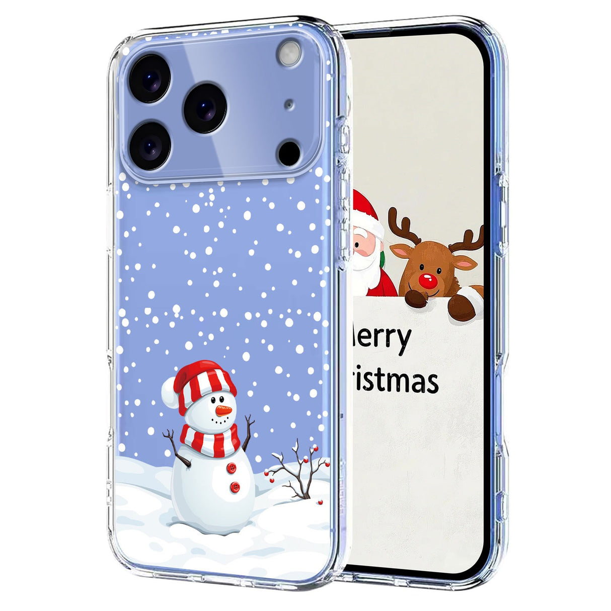 EIDERWOOD iPhone 17 Pro Fleksibelt Plast Jule Mobil Cover - Gennemsigtig / Snemand