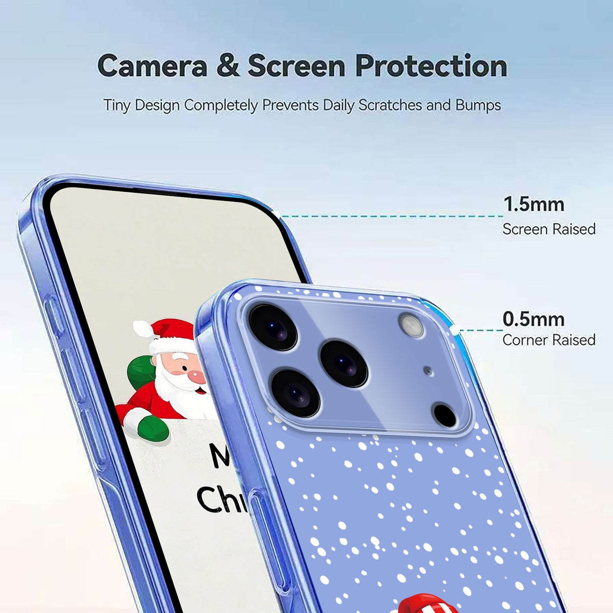 EIDERWOOD iPhone 17 Pro Fleksibelt Plast Jule Mobil Cover - Gennemsigtig / Snemand