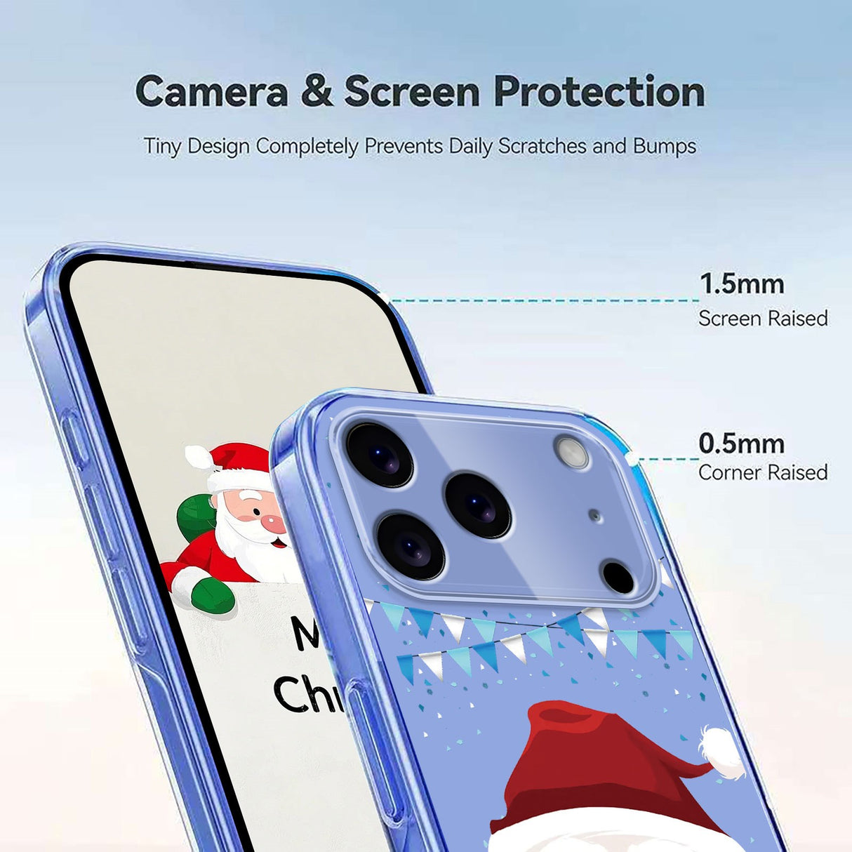 EIDERWOOD iPhone 17 Pro Fleksibelt Plast Jule Mobil Cover - Gennemsigtig / Julemanden
