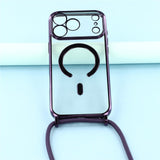 EIDERWOOD iPhone 17 Pro Max Fleksibelt Plastik Mobil Cover - inkl. Justerbar Strop - MagSafe Kompatibel - Gennemsigtig / Lilla