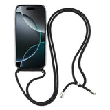 EIDERWOOD iPhone 17 Pro Max Fleksibelt Plastik Mobil Cover - inkl. Justerbar Strop - MagSafe Kompatibel - Gennemsigtig / Sort