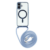 EIDERWOOD iPhone 17 Fleksibelt Plastik Mobil Cover - inkl. Justerbar Strop - MagSafe Kompatibel - Gennemsigtig / Blå