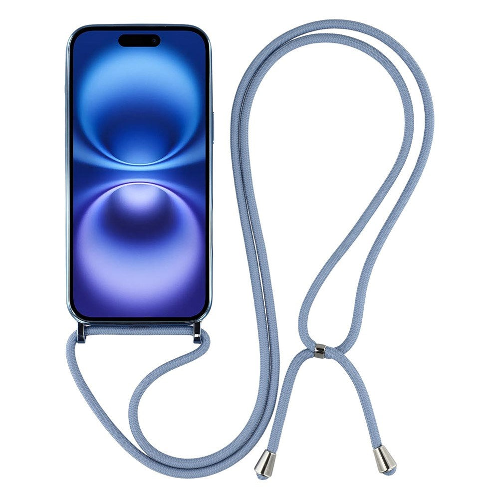 EIDERWOOD iPhone 17 Fleksibelt Plastik Mobil Cover - inkl. Justerbar Strop - MagSafe Kompatibel - Gennemsigtig / Blå