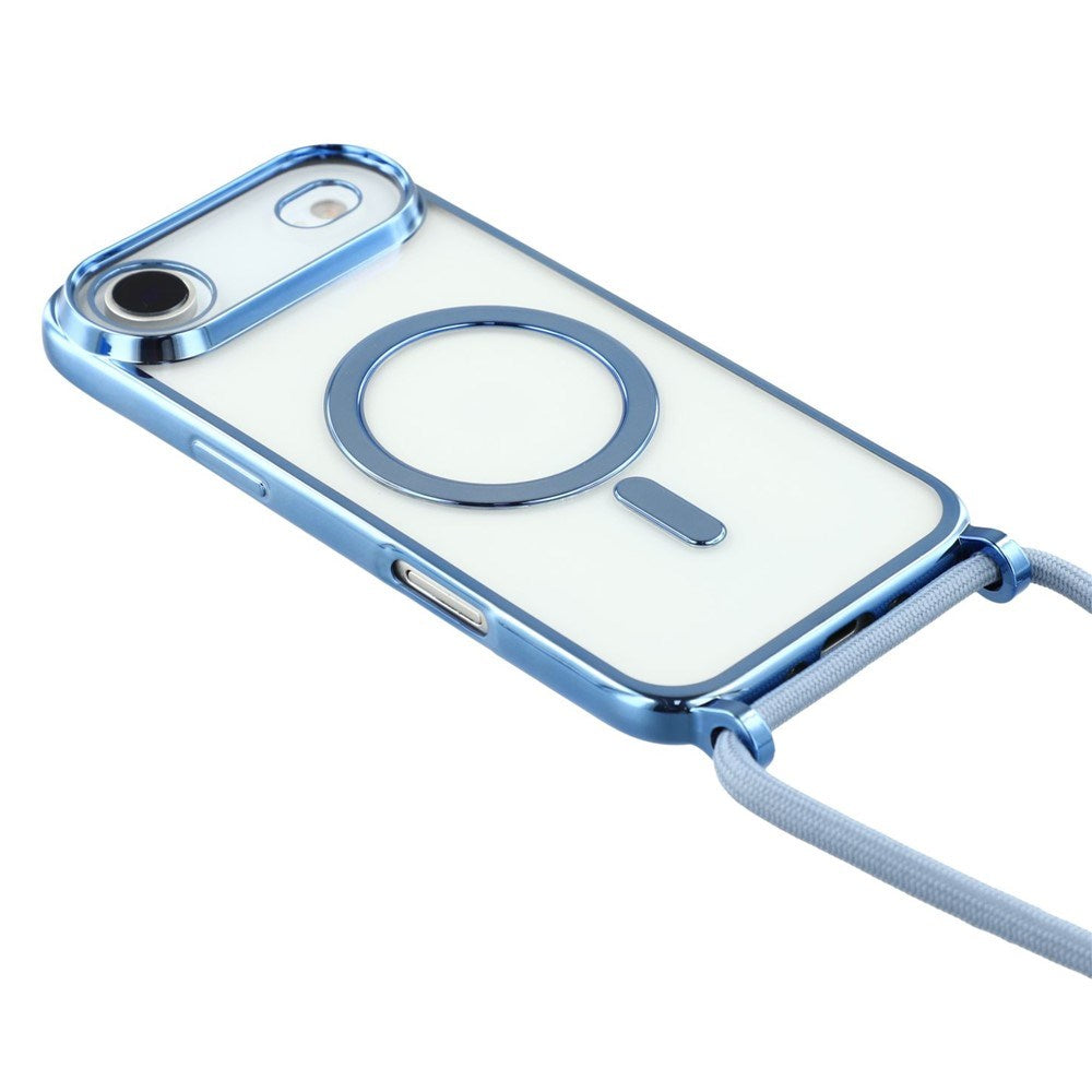 EIDERWOOD iPhone Air Fleksibelt Plastik Mobil Cover - inkl. Justerbar Strop - MagSafe Kompatibel - Gennemsigtig / Blå