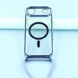 EIDERWOOD iPhone Air Fleksibelt Plastik Mobil Cover - inkl. Justerbar Strop - MagSafe Kompatibel - Gennemsigtig / Blå