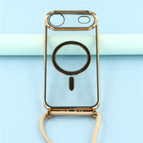 EIDERWOOD iPhone Air Fleksibelt Plastik Mobil Cover - inkl. Justerbar Strop - MagSafe Kompatibel - Gennemsigtig / Guld