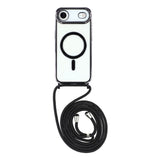 EIDERWOOD iPhone Air Fleksibelt Plastik Mobil Cover - inkl. Justerbar Strop - MagSafe Kompatibel - Gennemsigtig / Sort