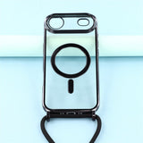 EIDERWOOD iPhone Air Fleksibelt Plastik Mobil Cover - inkl. Justerbar Strop - MagSafe Kompatibel - Gennemsigtig / Sort