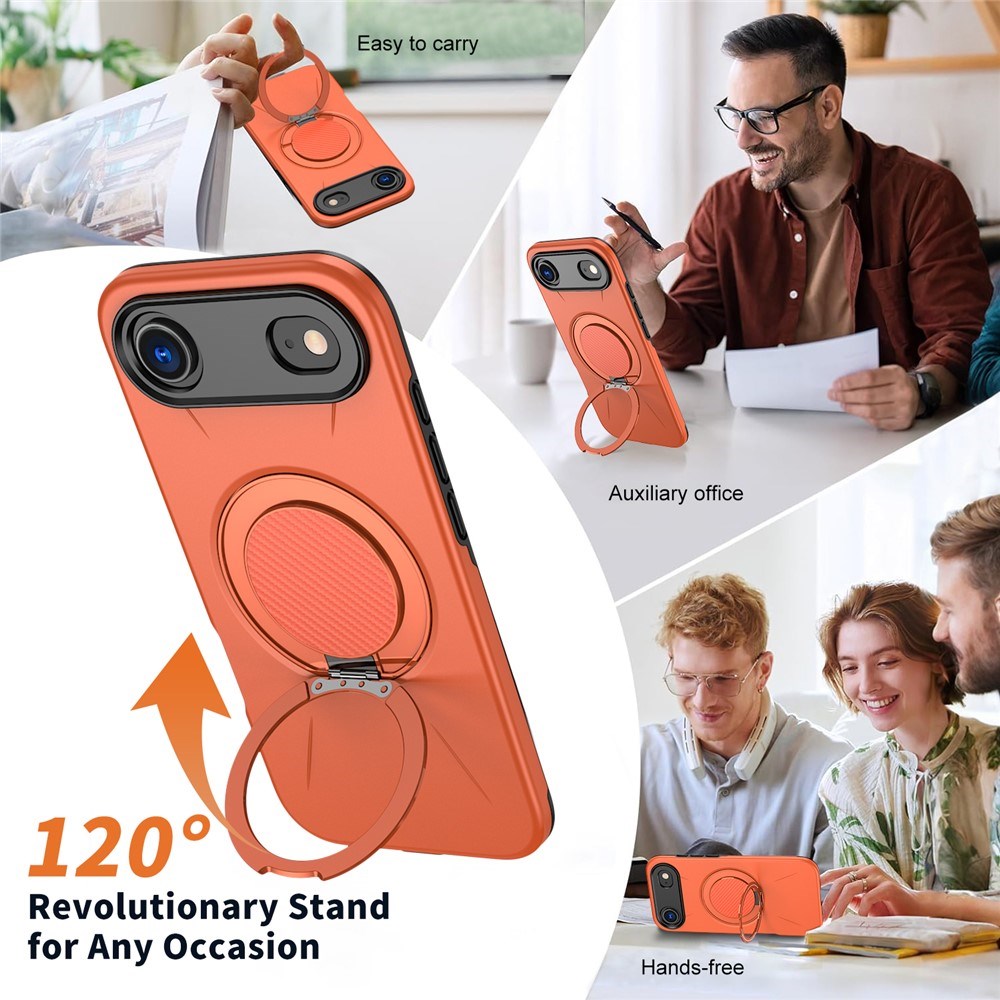 EIDERWOOD iPhone Air Mobil Cover - Roterende Kickstand - MagSafe Kompatibel - Orange