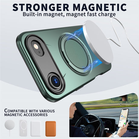 EIDERWOOD iPhone Air Mobil Cover - Roterende Kickstand - MagSafe Kompatibel - Grøn