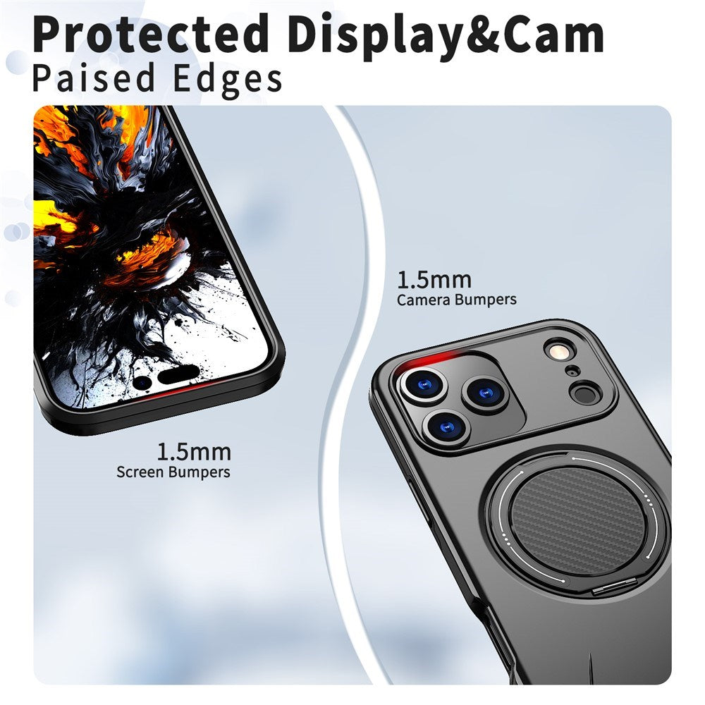 EIDERWOOD iPhone 17 Pro Mobil Cover - Roterende Kickstand - MagSafe Kompatibel - Sort