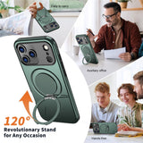 EIDERWOOD iPhone 17 Pro Mobil Cover - Roterende Kickstand - MagSafe Kompatibel - Grøn