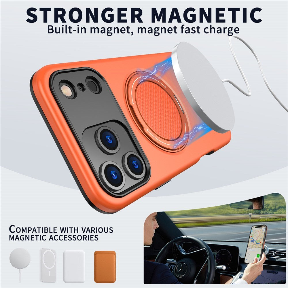 EIDERWOOD iPhone 17 Pro Max Mobil Cover - Roterende Kickstand - MagSafe Kompatibel - Orange