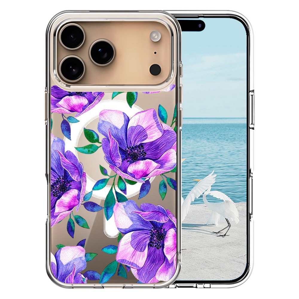 EIDERWOOD iPhone 17 Pro Max Hybrid Plastik Mobil Cover – MagSafe Kompatibel – Farverige Blomster