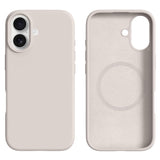 iPhone 16 - 2-i-1 Silikone & Hård Plast Bagside Cover - MagSafe Kompatibel - Beige