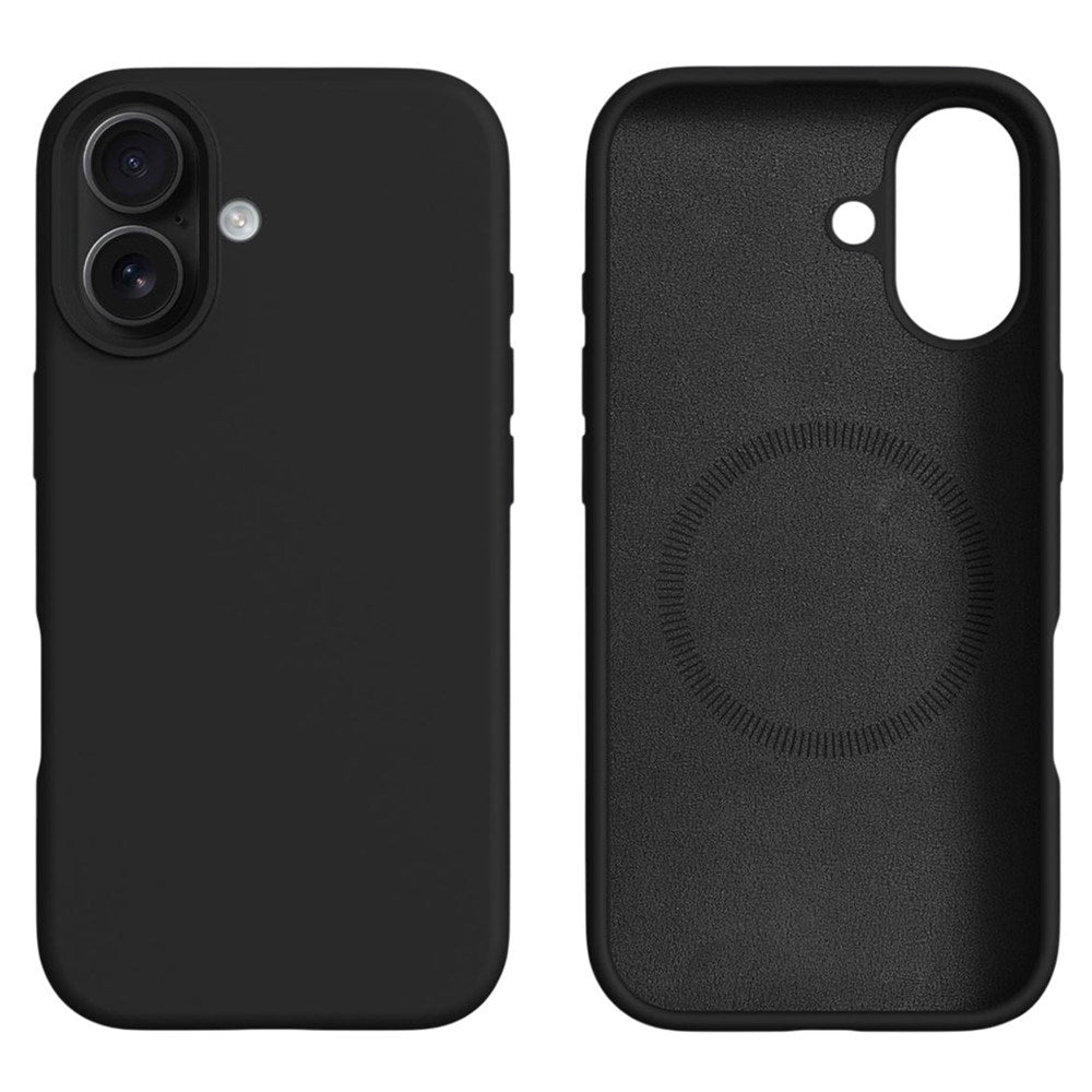 iPhone 16 - 2-i-1 Silikone & Hård Plast Bagside Cover - MagSafe Kompatibel - Sort