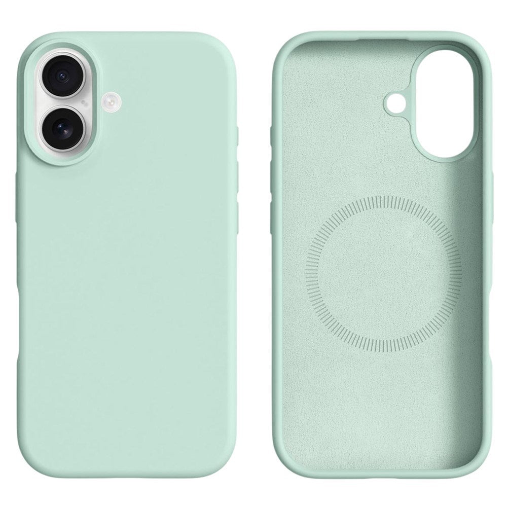 iPhone 16 - 2-i-1 Silikone & Hård Plast Bagside Cover - MagSafe Kompatibel - Lysegrøn