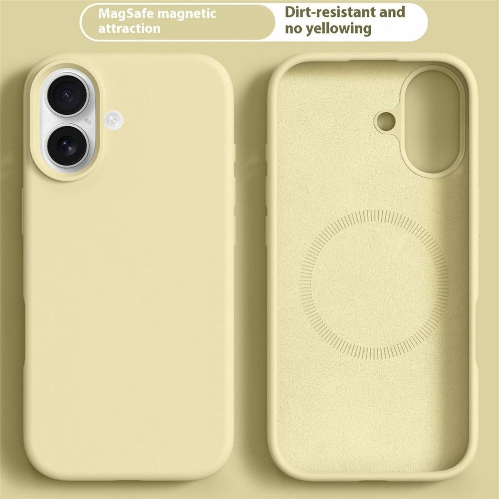 iPhone 16 - 2-i-1 Silikone & Hård Plast Bagside Cover - MagSafe Kompatibel - Gul