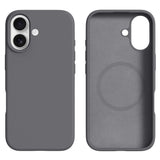 iPhone 16 - 2-i-1 Silikone & Hård Plast Bagside Cover - MagSafe Kompatibel - Mørkegrå