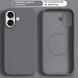 iPhone 16 - 2-i-1 Silikone & Hård Plast Bagside Cover - MagSafe Kompatibel - Mørkegrå