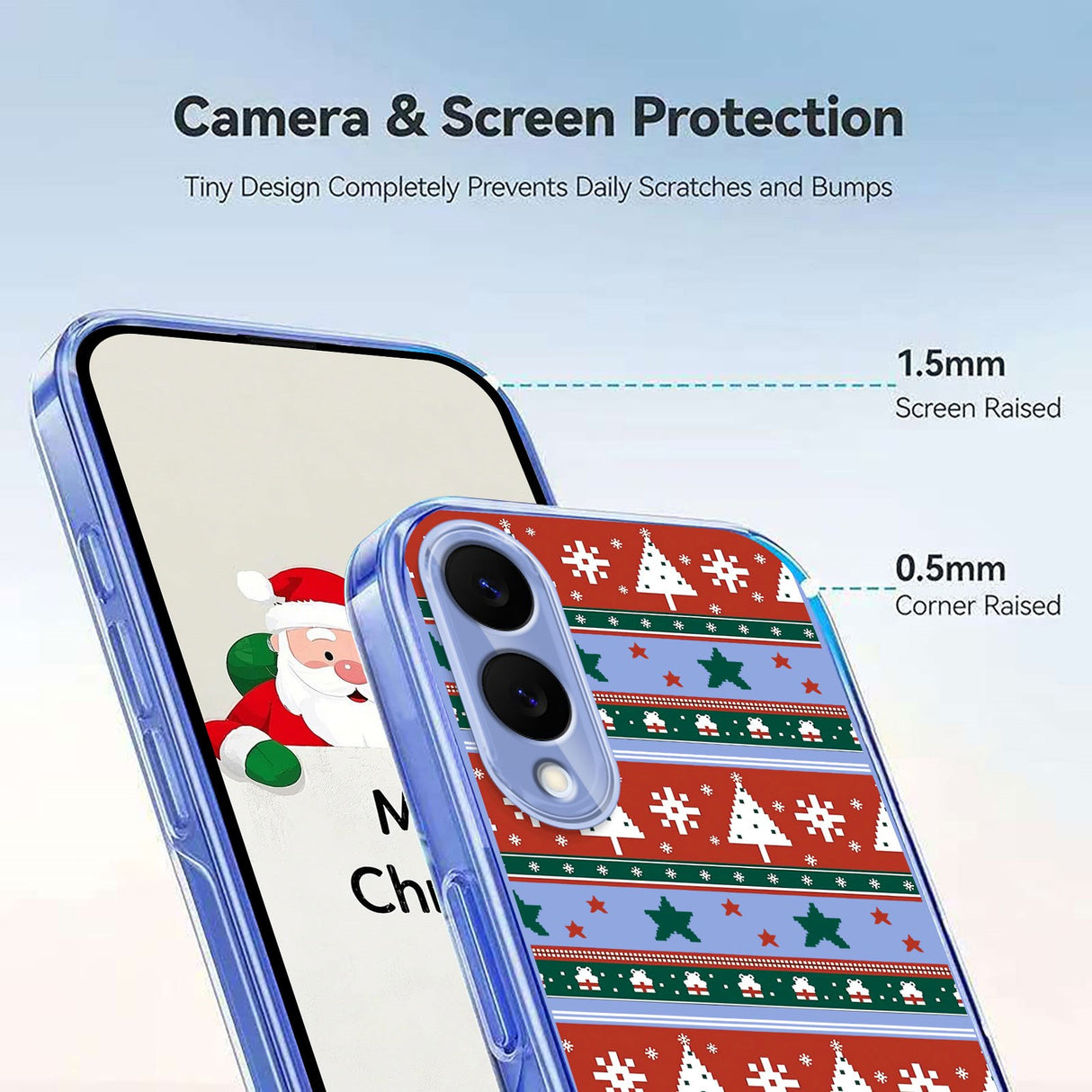 EIDERWOOD Samsung Galaxy S25 Edge Fleksibelt Plast Jule Mobil Cover - Gennemsigtig / Mønster