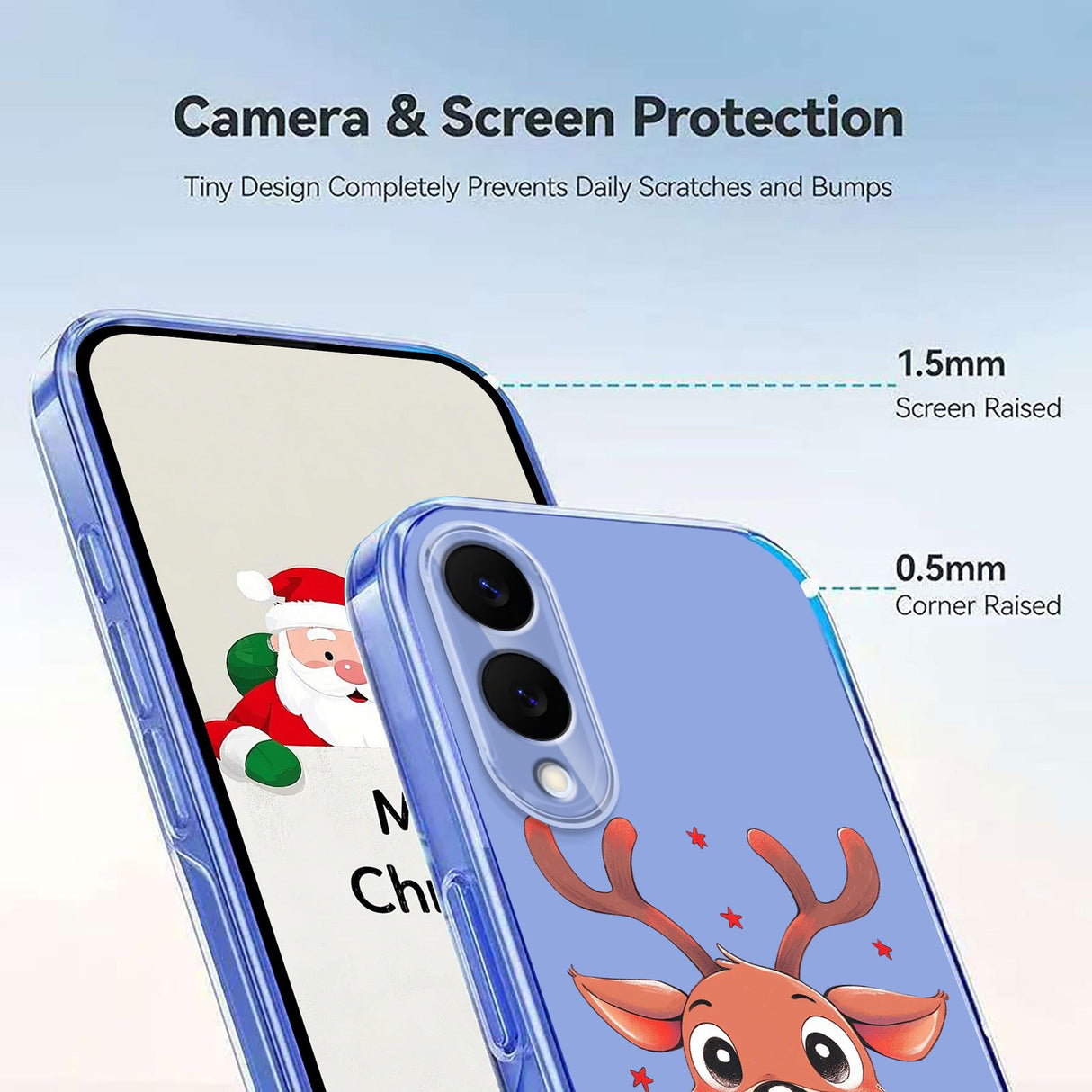 EIDERWOOD Samsung Galaxy S25 Edge Fleksibelt Plast Jule Mobil Cover - Gennemsigtig / Rensdyr