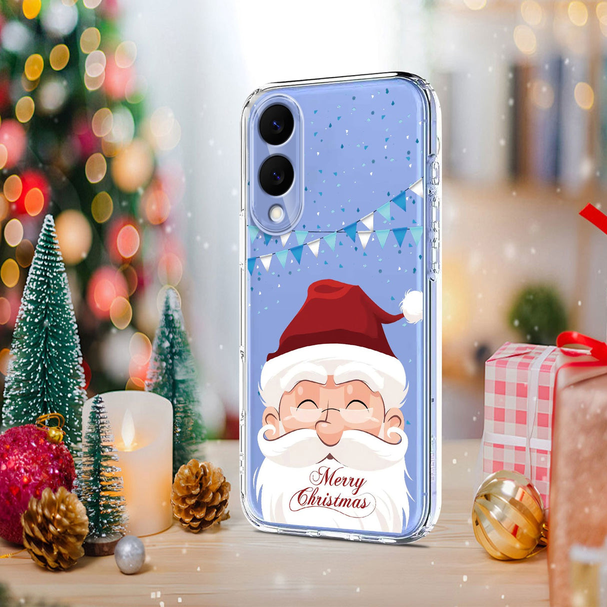 EIDERWOOD Samsung Galaxy S25 Edge Fleksibelt Plast Jule Mobil Cover - Gennemsigtig / Julemanden