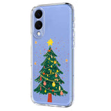 EIDERWOOD Samsung Galaxy S25 Edge Fleksibelt Plast Jule Mobil Cover - Gennemsigtig / Juletræ